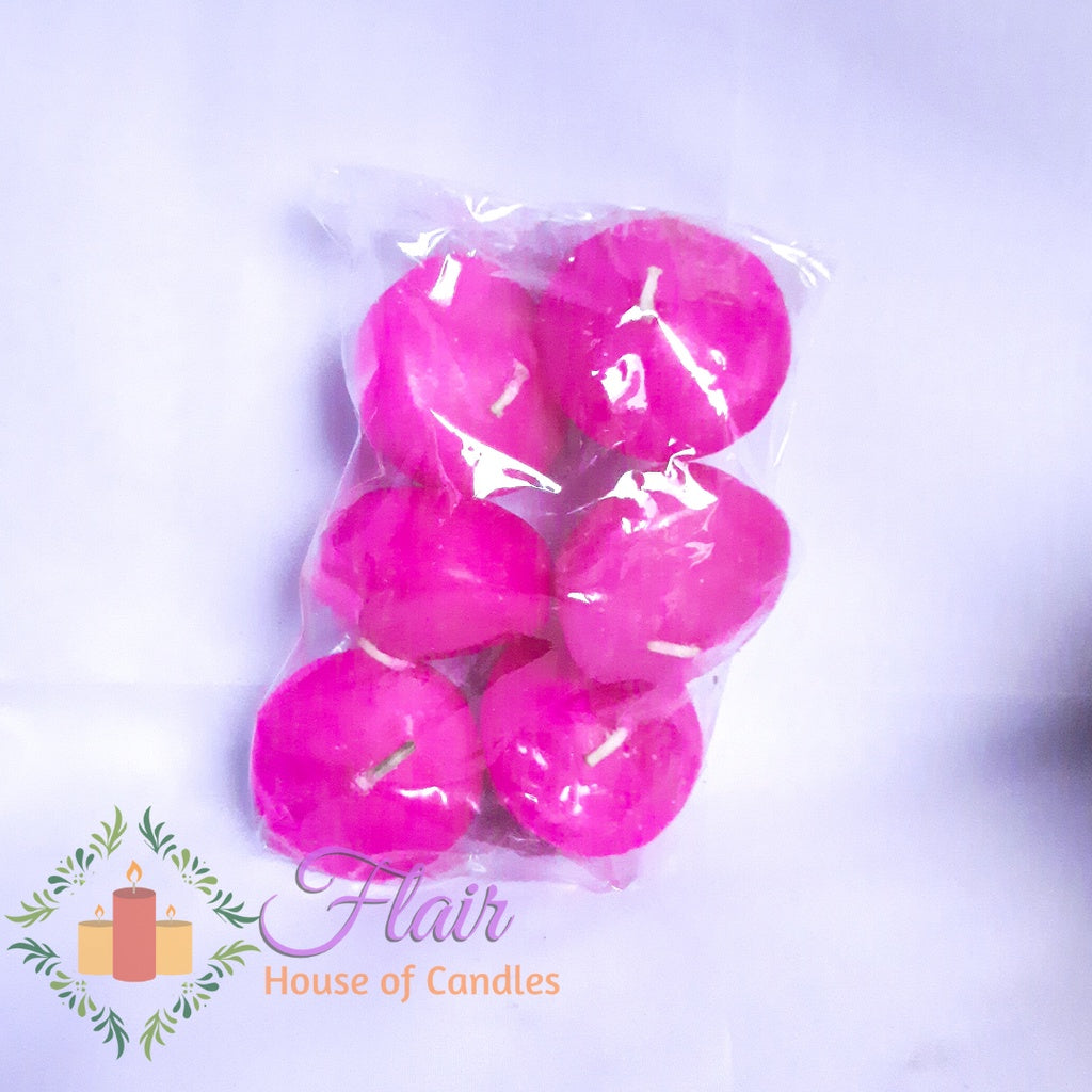 Flair Smokeless Rainbow Floating Candles | 6pcs Pack 3.3cm Tall