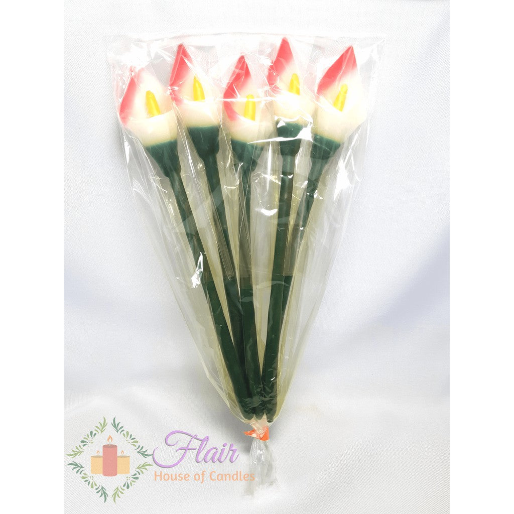 Calla Lily Citronella Scented Colored Candle | 5pcs Pack 29cm Tall