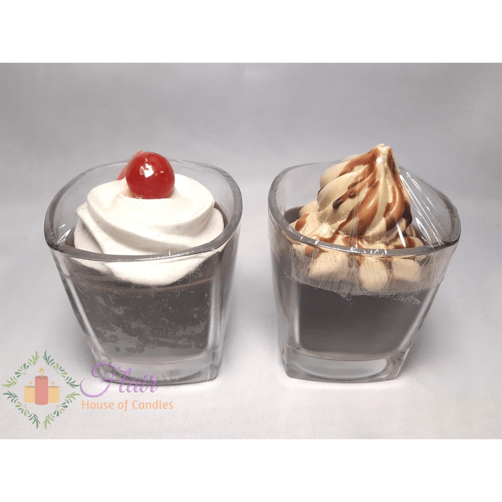 Flair Chocolate Mousse Scented Glass Candle 10cm Tall