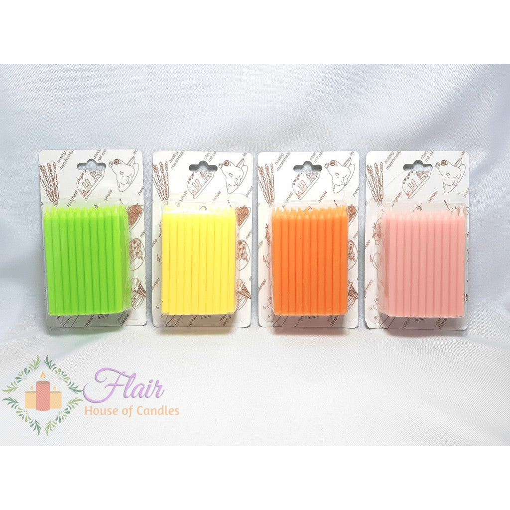 Flair Colored Birthday Party Candles | 50pcs Box 9cm Tall