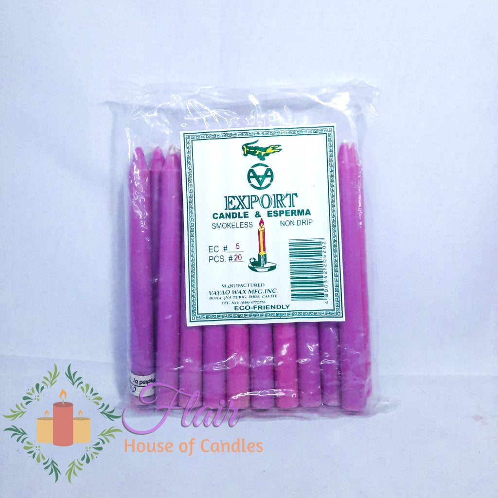Esperma Colored Candle #5 | 20pcs Pack 13cm Tall