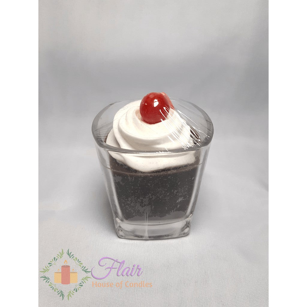Flair Chocolate Mousse Scented Glass Candle 10cm Tall