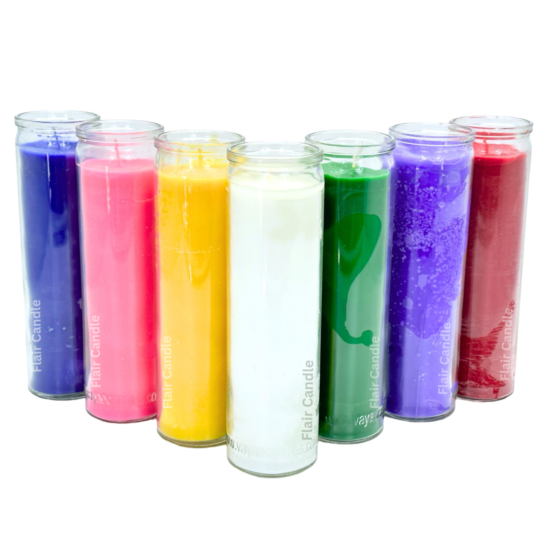 Standard Colored Long Glass Candle 21cm Tall