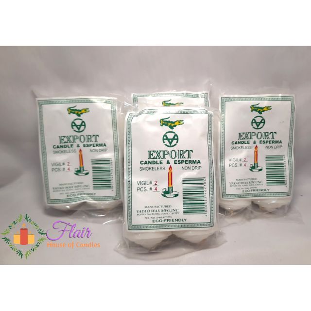 Export White Vigil Candle #2 | 4pcs Pack 5.5cm Tall