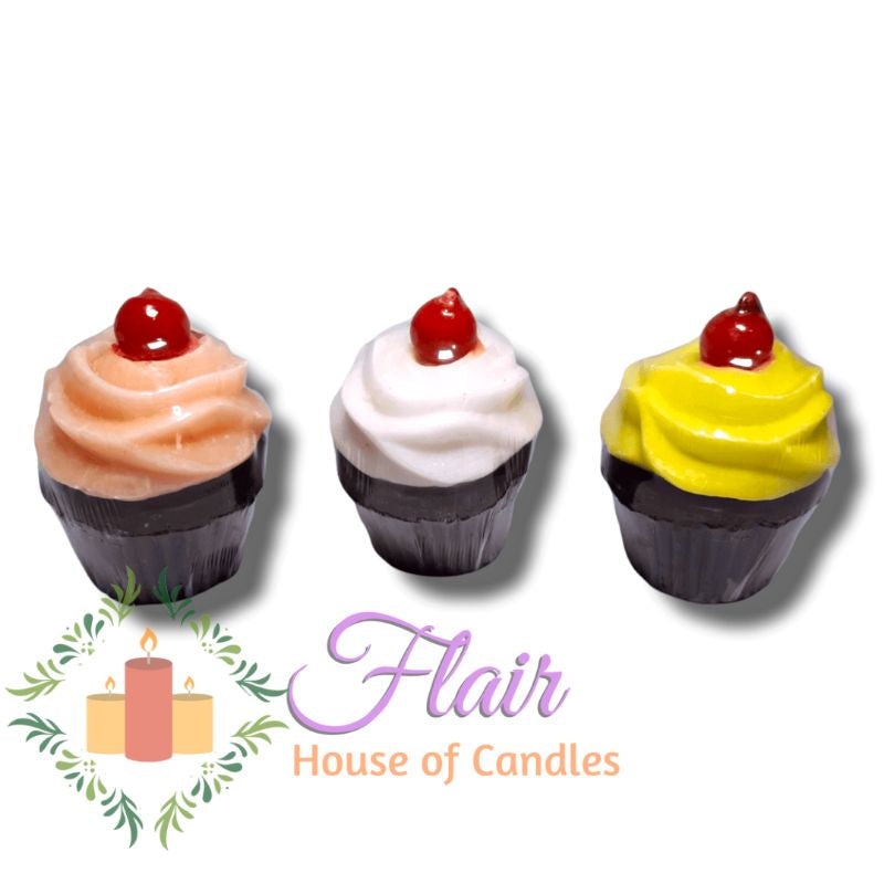 Flair Cupcake with Cherry on Top Scented Candle 8.3cm Tall