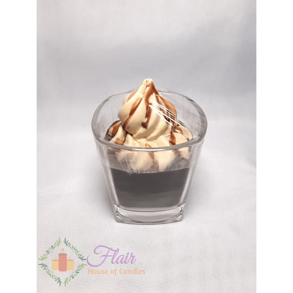 Flair Chocolate Mousse Scented Glass Candle 10cm Tall
