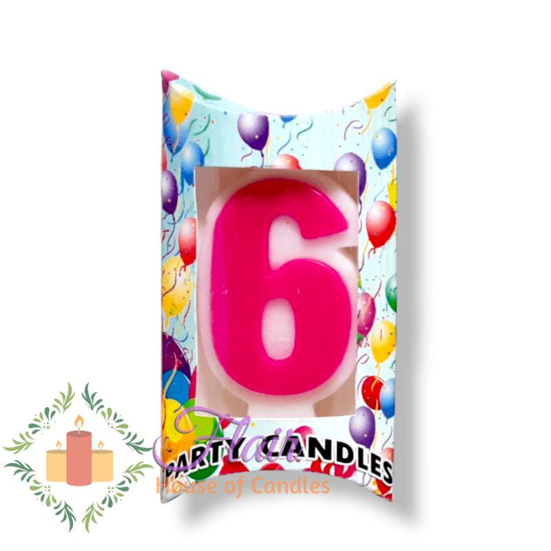 Pink Number Cake Topper Birthday Candle 12cm Tall