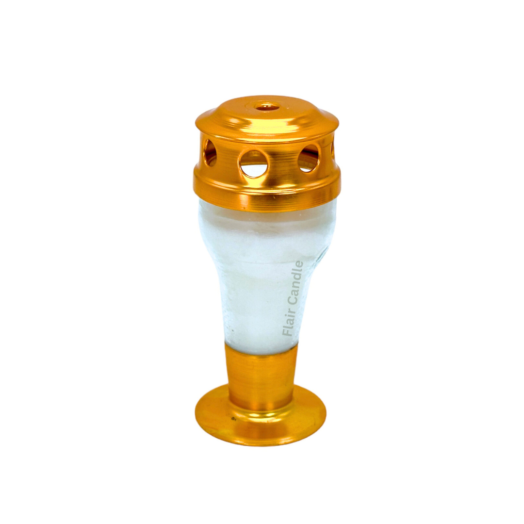 GC35 Slim Windproof Colored Glass Candle 15cm Tall