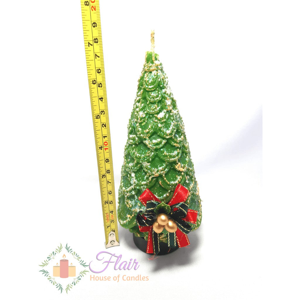 Flair Large Christmas Tree with Ribbon Candle 18cm Tall