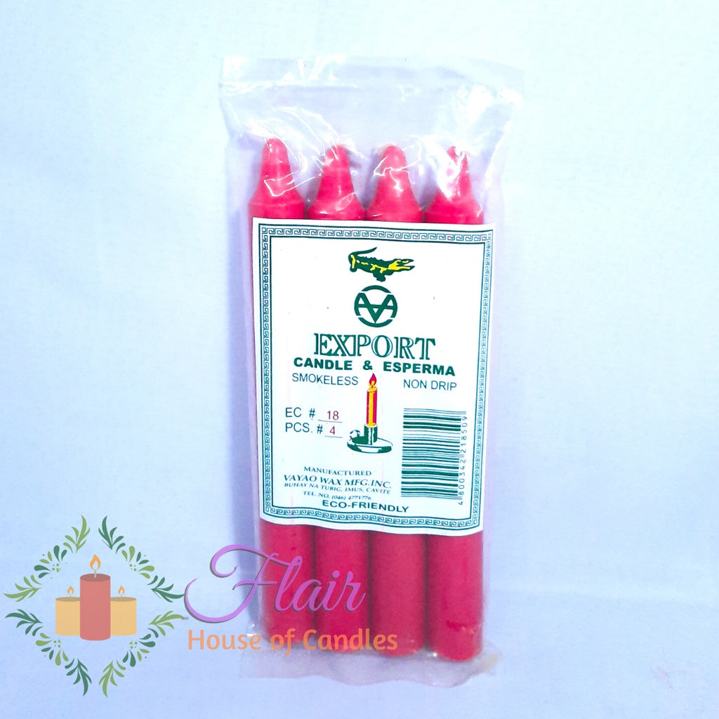 Esperma Colored Candle #18 | 4pcs Pack 16.8cm Tall