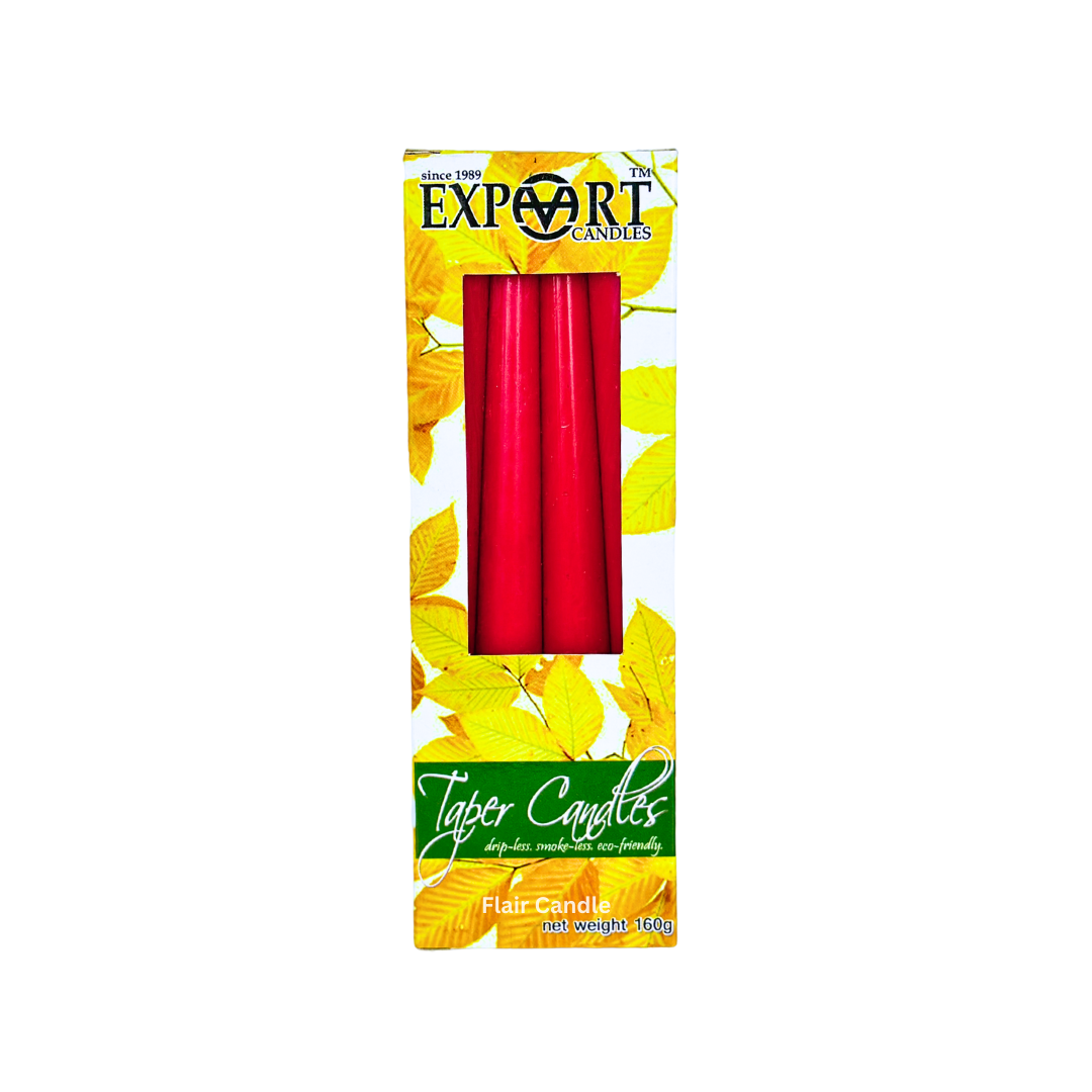 Export Colored Taper Candle 8 Inches | 4pcs Box