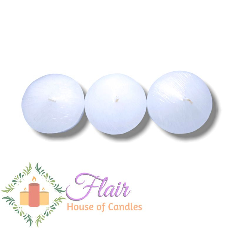 Large Round White Floating Candle