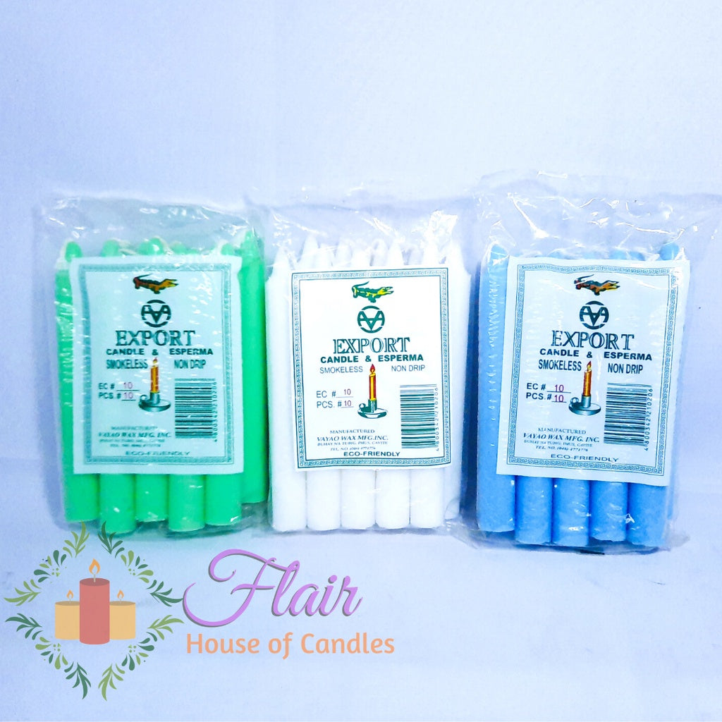 Esperma Colored Candle #10 | 10pcs Pack 13.3cm Tall