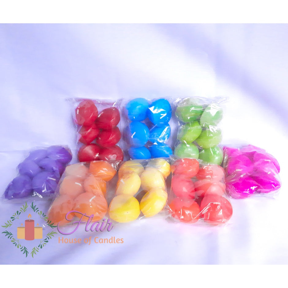Flair Small Colored Floating Candles | 6pcs Pack 3.3cm Tall