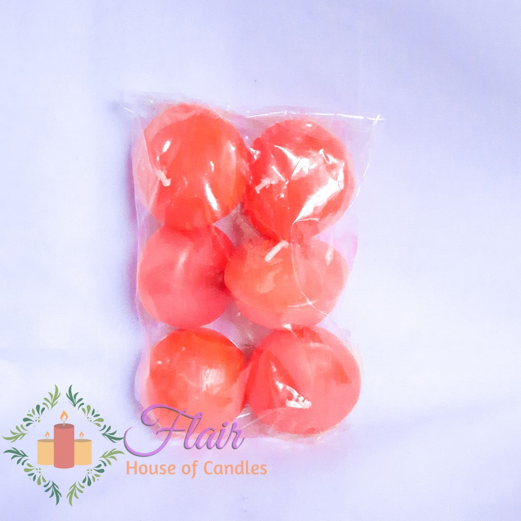 Flair Smokeless Rainbow Floating Candles | 6pcs Pack 3.3cm Tall