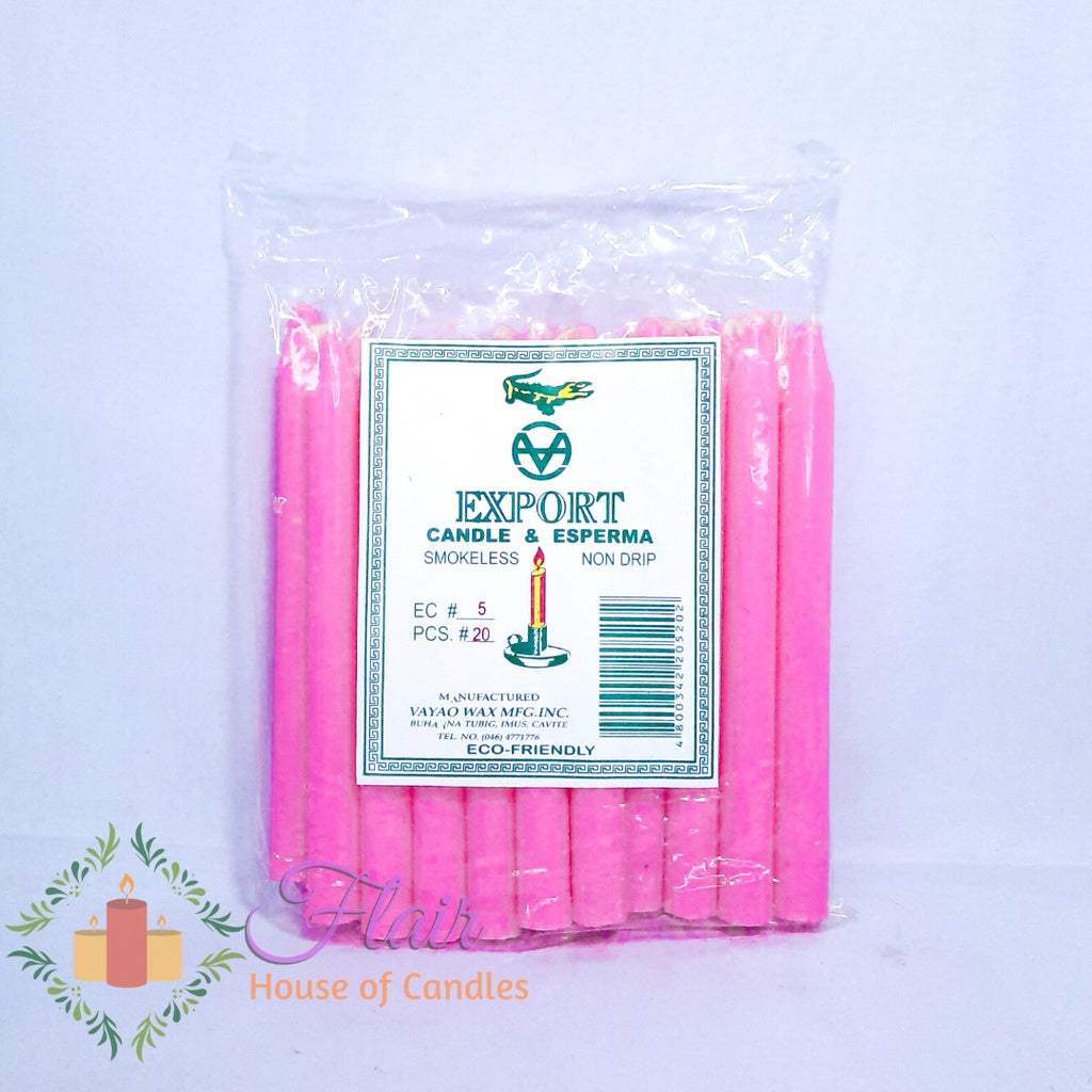 Esperma Colored Candle #5 | 20pcs Pack 13cm Tall