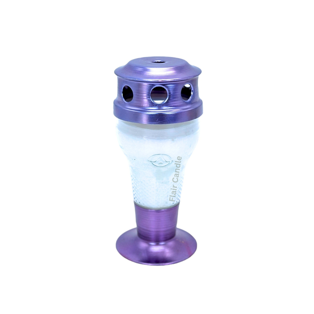GC35 Slim Windproof Colored Glass Candle 15cm Tall