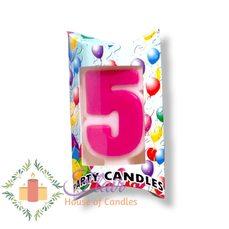 Pink Number Cake Topper Birthday Candle 12cm Tall