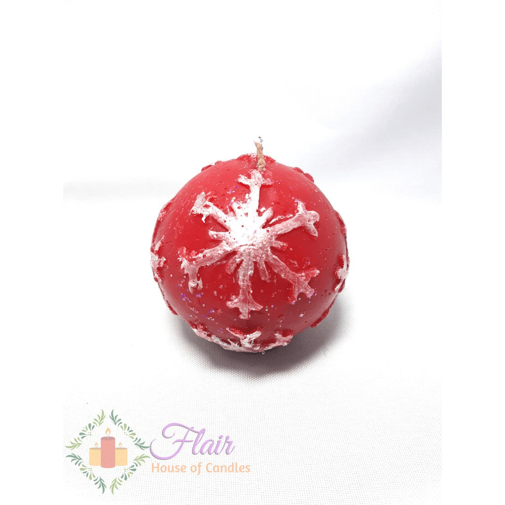 Flair Christmas Snowflake Ball Candle 8cm Tall
