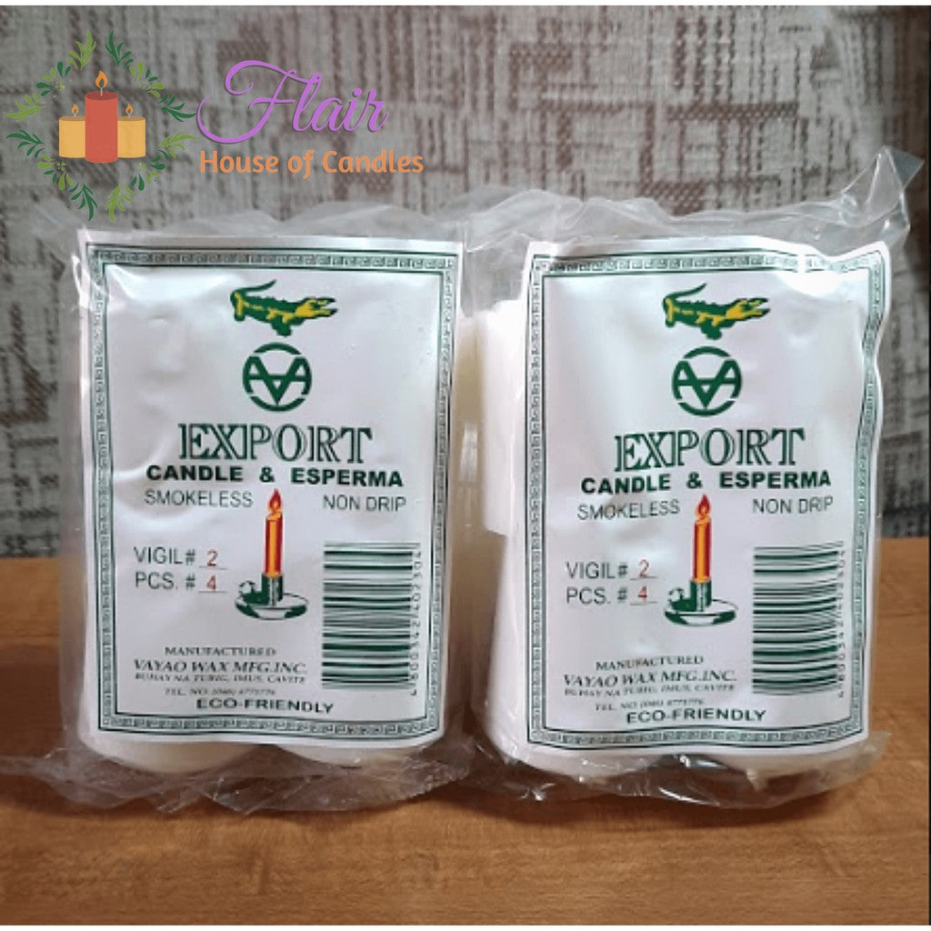 Export White Vigil Candle #2 | 4pcs Pack 5.5cm Tall