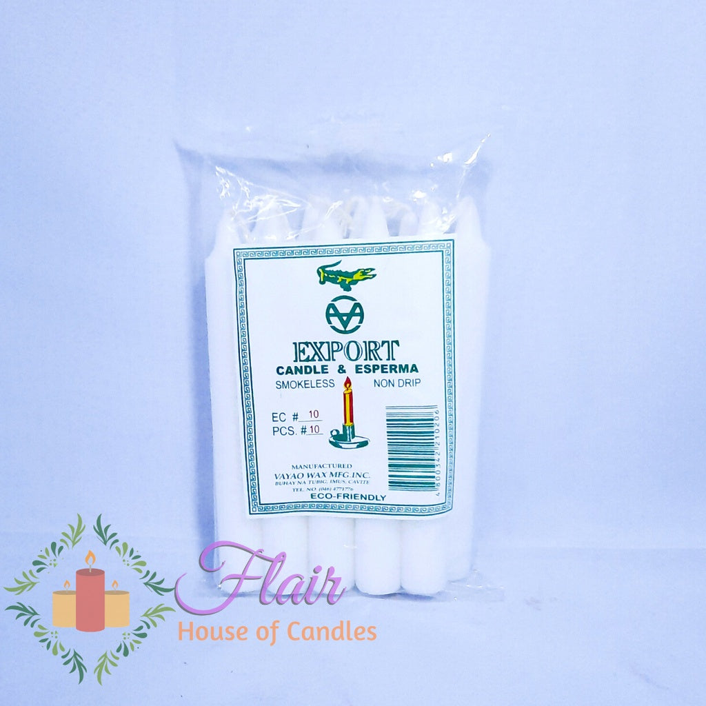 Esperma Colored Candle #10 | 10pcs Pack 13.3cm Tall