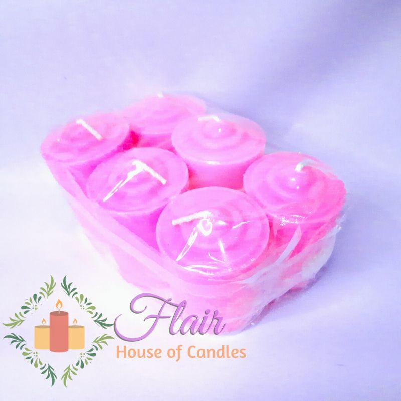 Flair Pink Smokeless Vigil Candles #2 | 6pcs Pack 5.5cm Tall