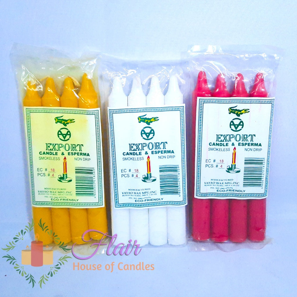 Esperma Colored Candle #18 | 4pcs Pack 16.8cm Tall