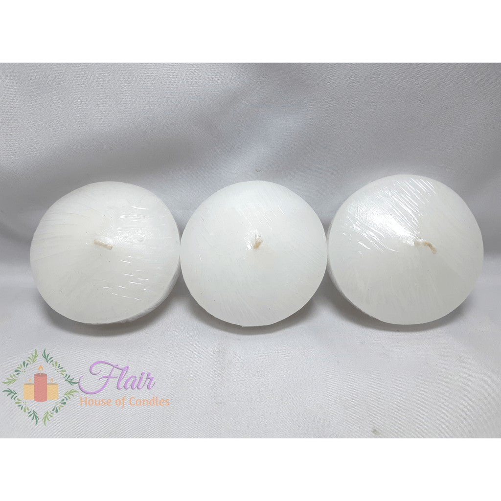 Large Round White Floating Candle