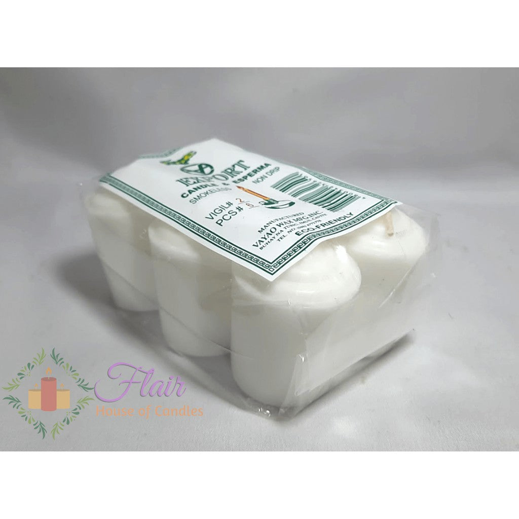Export White Vigil Candle #2 | 6pcs Pack 5.5cm Tall