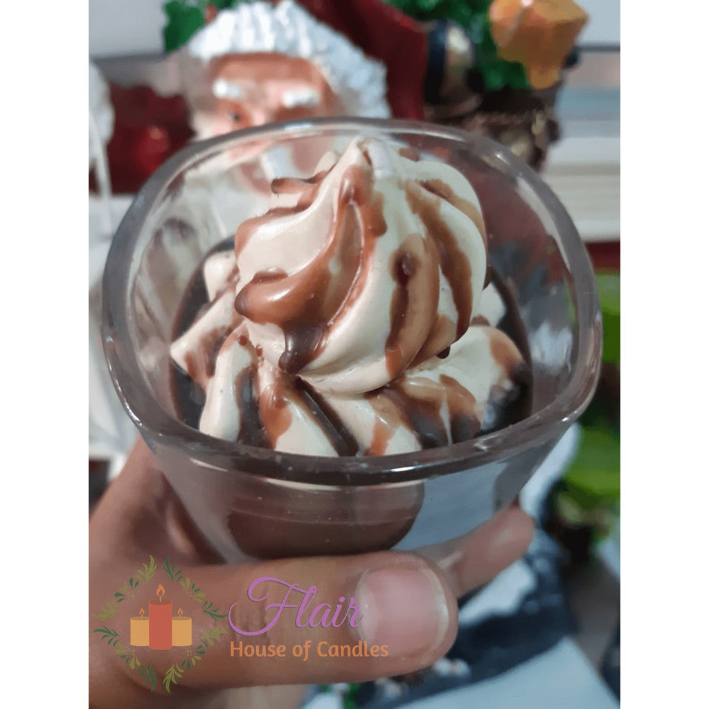 Flair Chocolate Mousse Scented Glass Candle 10cm Tall
