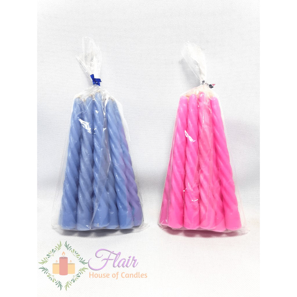 Flair Spiral Birthday Candles | 12pcs Pack 9cm Tall