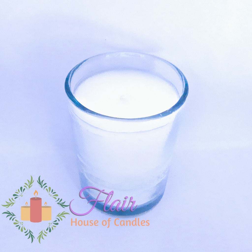 GC03 Large White Votive Glass Candle 9cm Tall