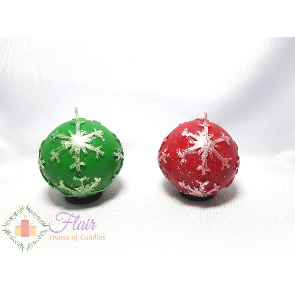 Flair Christmas Snowflake Ball Candle 8cm Tall
