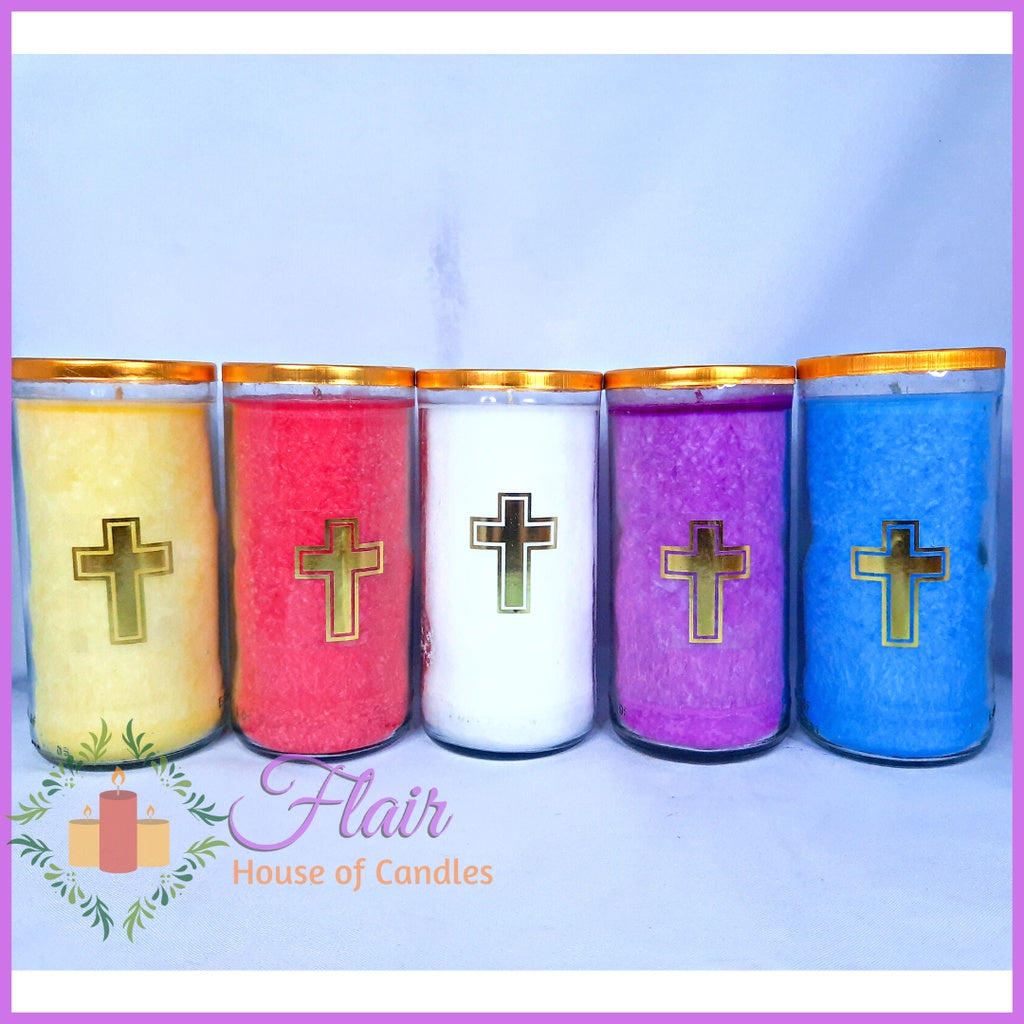 GC85 Large Colored Glass Candle 16cm Tall