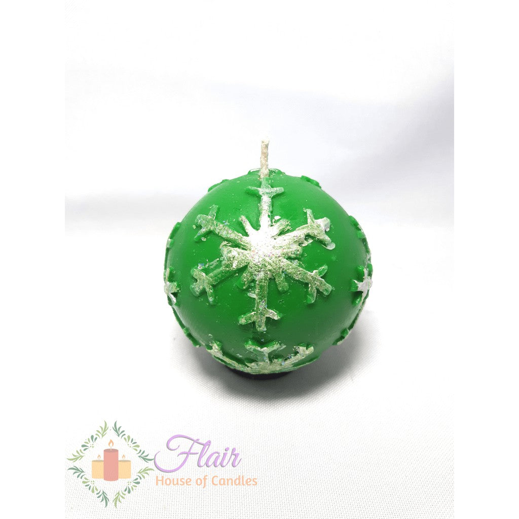 Flair Christmas Snowflake Ball Candle 8cm Tall