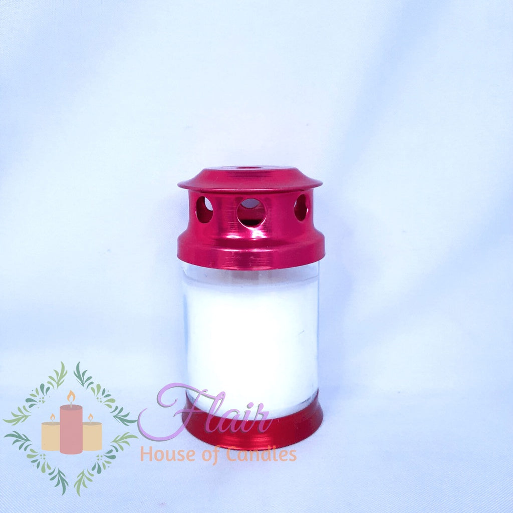 GC35 Windproof Colored Glass Candle 11cm Tall