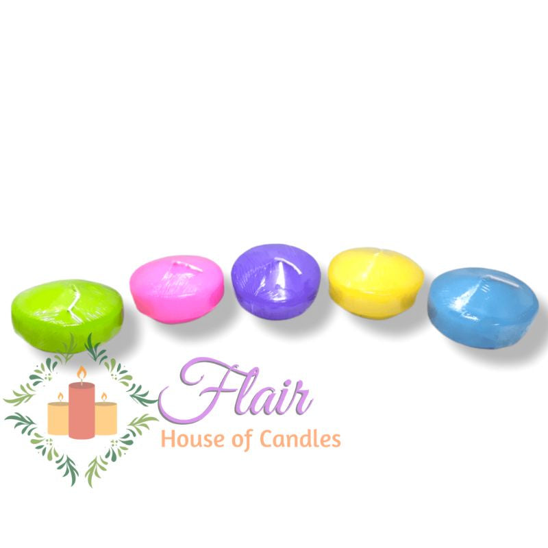Large Smokeless Colored Floating Candle 4.8cm Tall