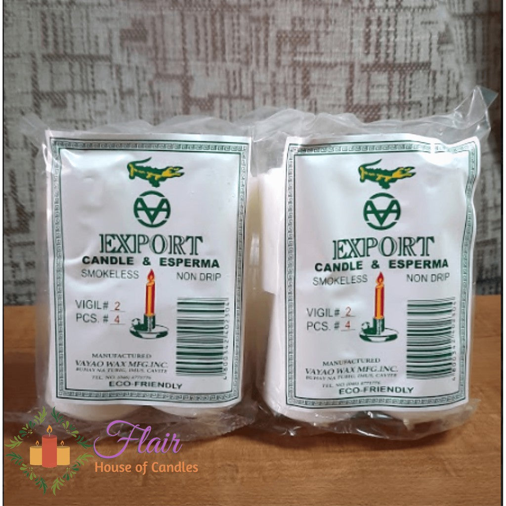 Export White Vigil Candle #2 | 4pcs Pack 5.5cm Tall