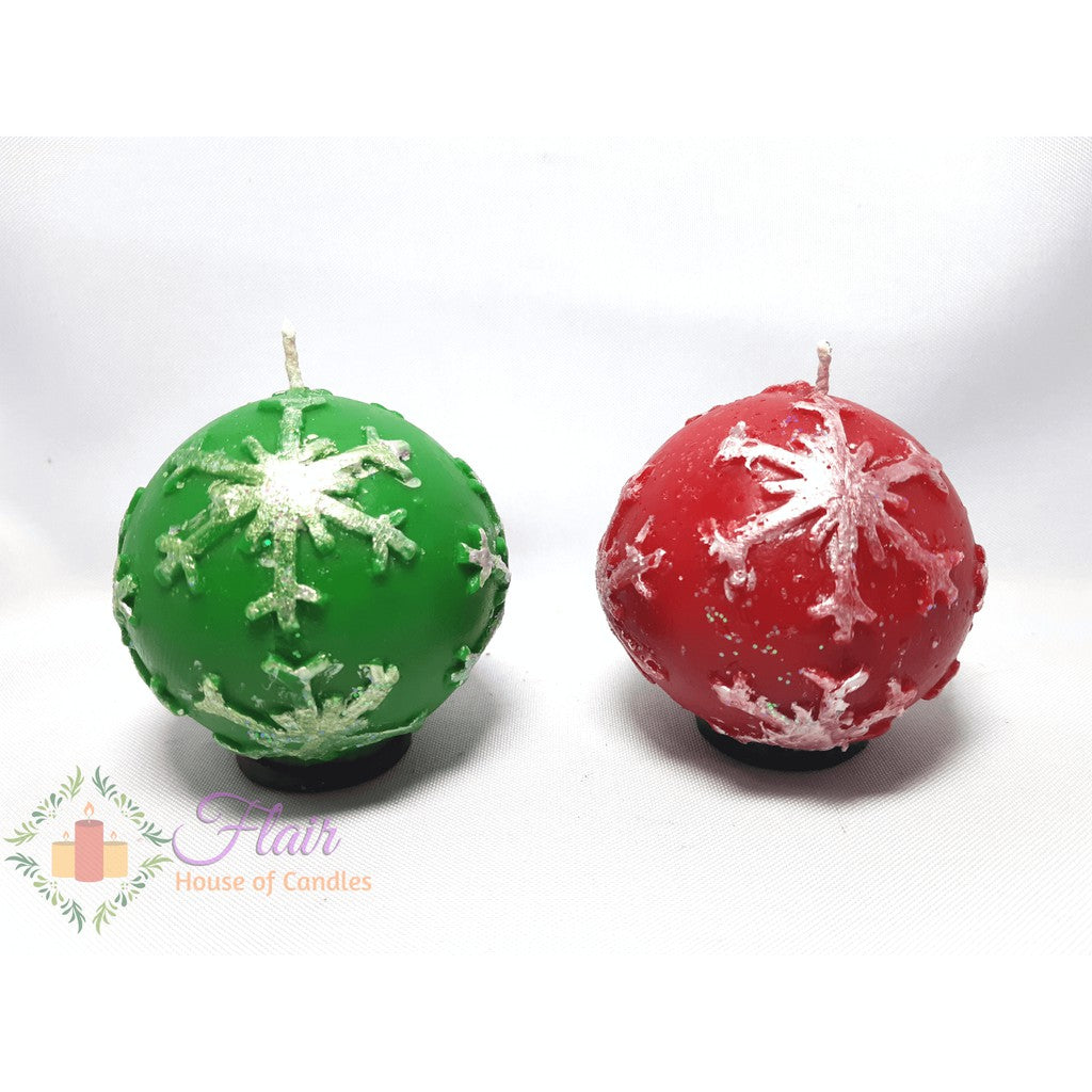 Flair Christmas Snowflake Ball Candle 8cm Tall