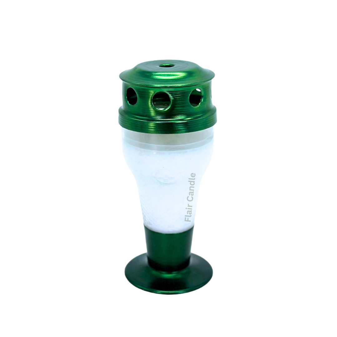 GC35 Slim Windproof Colored Glass Candle 15cm Tall