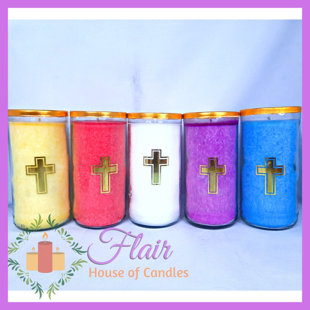 GC85 Large Colored Glass Candle 16cm Tall