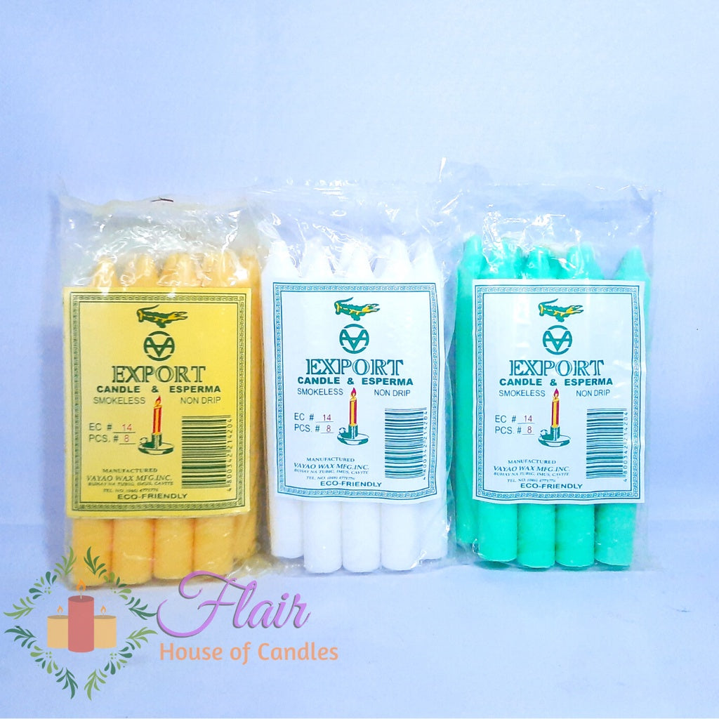 Esperma Colored Candle #14 | 8pcs Pack 15cm Tall