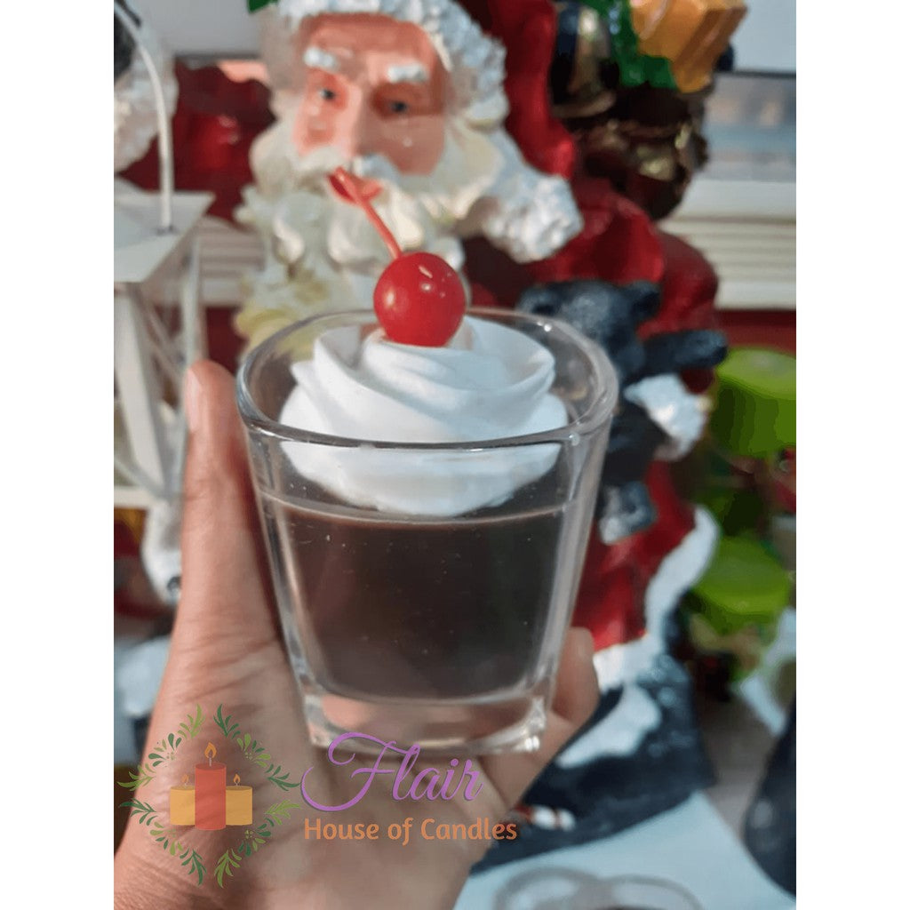 Flair Chocolate Mousse Scented Glass Candle 10cm Tall