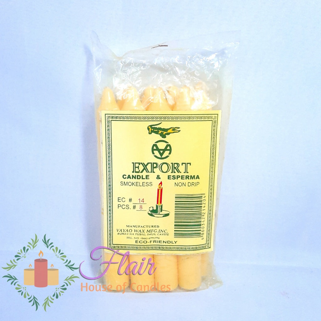 Esperma Colored Candle #14 | 8pcs Pack 15cm Tall