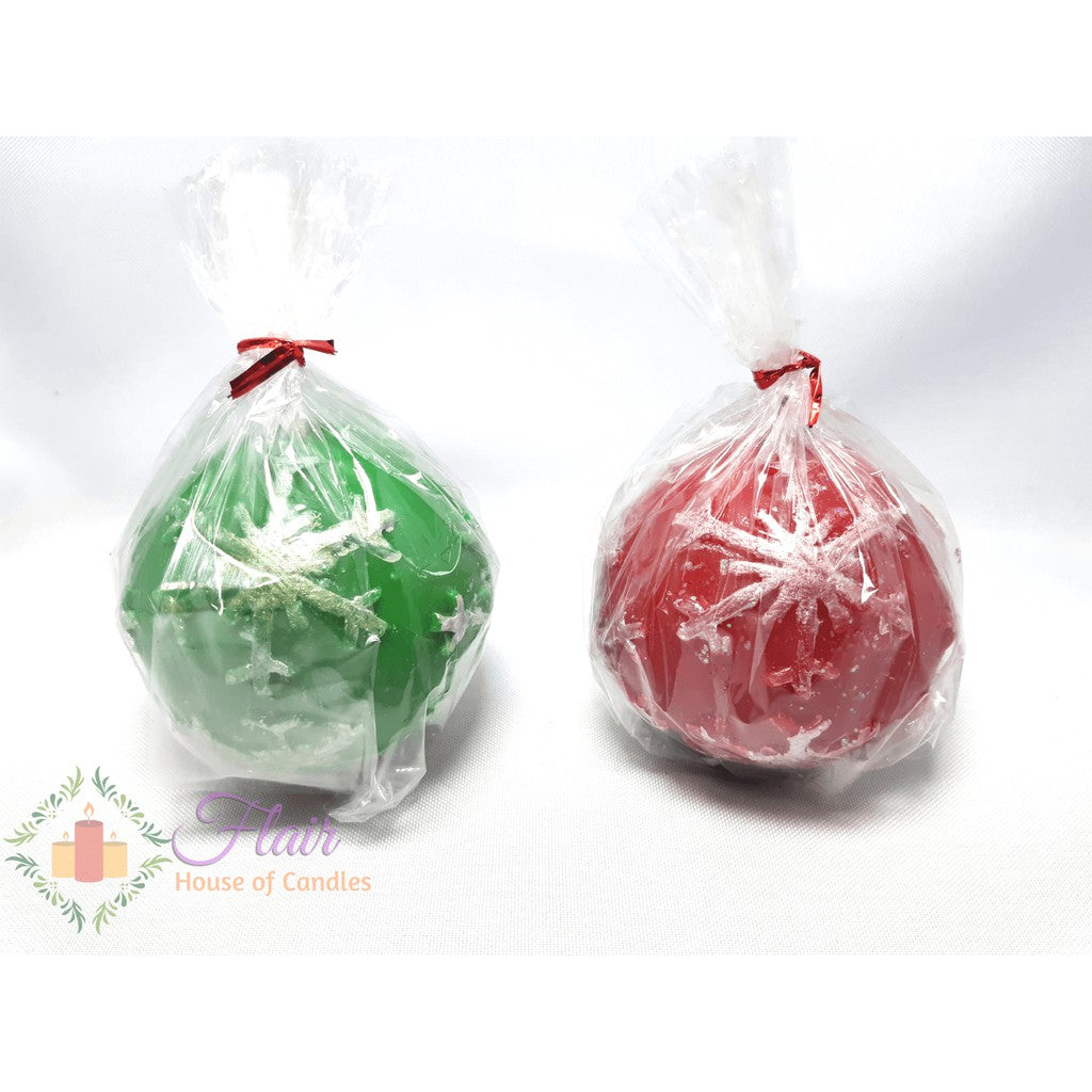 Flair Christmas Snowflake Ball Candle 8cm Tall
