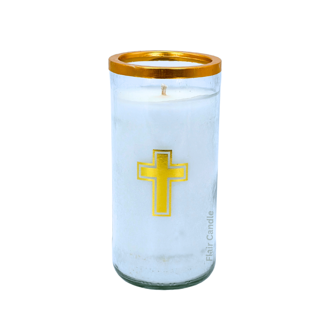 GC85 Large Gold Glass Candle 16cm Tall