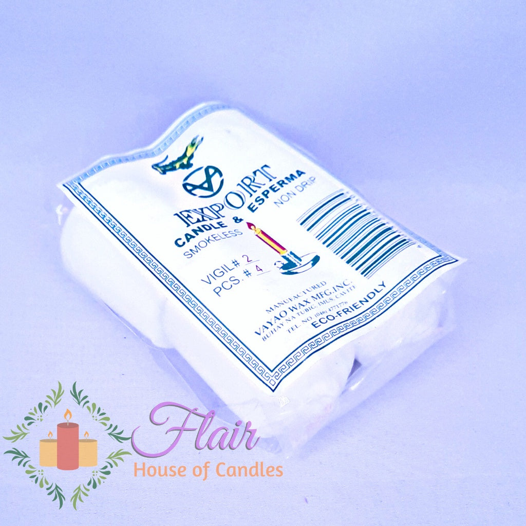 Export White Vigil Candle #2 | 4pcs Pack 5.5cm Tall