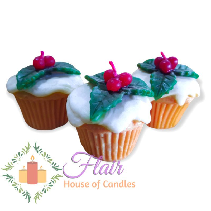 Flair Scented Vanilla Cupcake Candle 6.7cm Tall