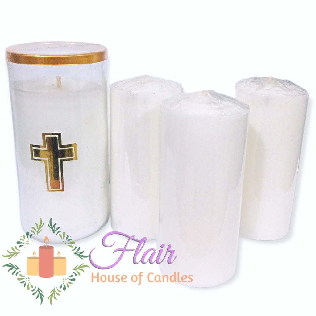 1pc GC85 Large Glass Candle with 3 Large Refiller Set