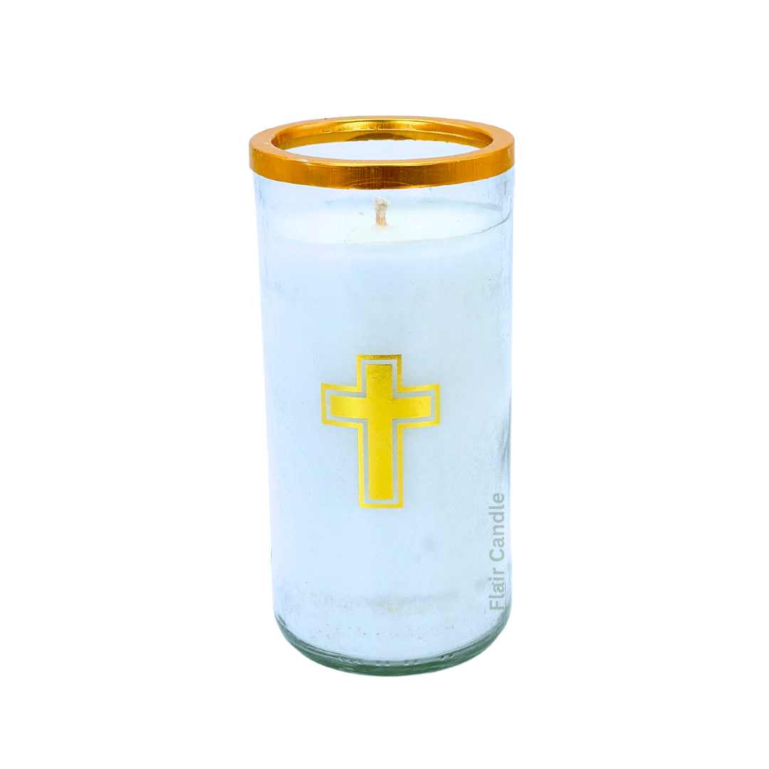 GC85 Large Gold Glass Candle 16cm Tall